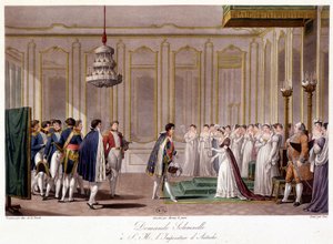 Napoleón pide matrimonio a Marie Louise a la Emperatriz de Austria - en "Précis historique de la guerre entre la France et l