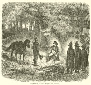 Napoleón en el bosque de Hanau (grabado) de French School