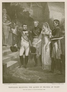 Napoleón recibiendo a la Reina de Prusia en Tilsit de French School