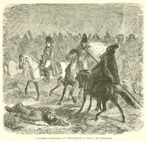 Napoleón sorprendido en Brienne por un grupo de cosacos
