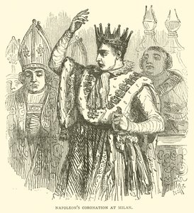 Coronación de Napoleón en Milán (grabado) de French School