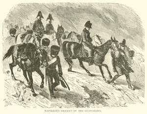 Descenso de Napoleón por el Guadarama (grabado)