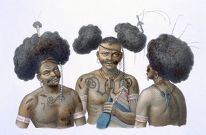 Nativos de Nueva Guinea, 1826 de French School