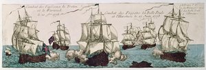 Enfrentamientos navales entre las flotas francesa e inglesa durante la Revolución Americana en 1778