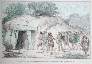Rito funerario neolítico, ilustración de 