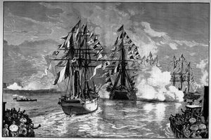 Nueva York: llegada al puerto de la ciudad del barco francés "l