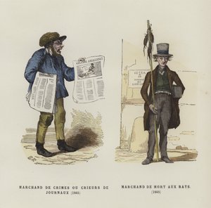 Vendedor de periódicos y cazador de ratas, 1845 de French School