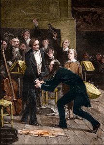Niccolò Paganini y Hector Berlioz, después de una fantástica interpretación de una Sinfonía