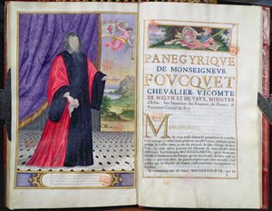 Nicolas Fouquet (1615-80) ilustración de Les Panegyriques des Hommes Illustres de Notre Siecle de Puget de la Serre, 1655 de French School