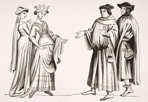 Dama noble y dama de honor y dos burgueses, de 