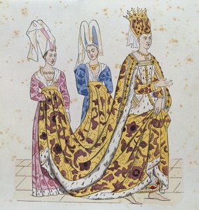 Noble de la corte de Isabel de Baviera y sus asistentes de French School