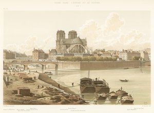 Notre-Dame, el Obispado y el Claustro, 1830 de French School