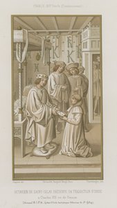 Octaviano de Saint Gelais presentando su traducción de Ovidio de French School