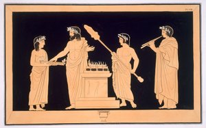 Ofrendas en un altar, publicado 1808-10 de French School