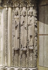 Figuras del Antiguo Testamento, del portal real de la fachada oeste, c.1145-50 de French School