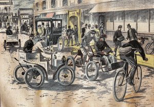 El 5 de octubre de 1899, el subsecretario de estado en la oficina de correos León Mougeot (1857-1928) presidió las primeras pruebas de bicicletas y varios automóviles, para el levantamiento del correo, en la oficina central de correos del XII distrito de P de French School