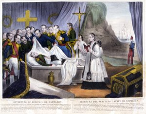 Apertura del féretro de Napoleón en la isla de Santa Elena, 16 de octubre de French School