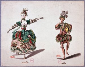 Disfraces de ópera: náyade y sátiro de French School