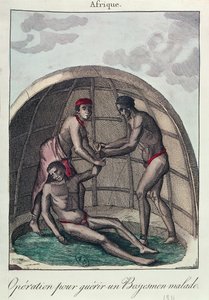 Operación para curar a un bosquimano enfermo, 1811 de French School