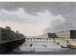 Vista óptica de París: el Pont des Arts alrededor de 1810, ciudad de París