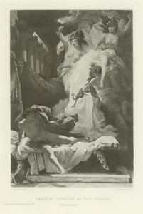 Orestes perseguido por las furias (grabado) de French School