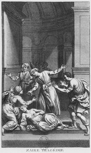 Orosmane matando a Zaire, ilustración del Acto V de 
