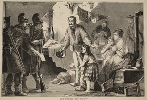 Nuestros amigos, el enemigo, ilustración de la Historia de la Guerra entre Francia y Alemania, 1870-1871 de French School