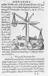 Página de Mhxanika, reproducción de manuscrito griego de Aristóteles, publicado en París de French School