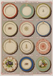 Página del catálogo del Gran Depósito de Porcelanas, Faiences y Cristalería de French School