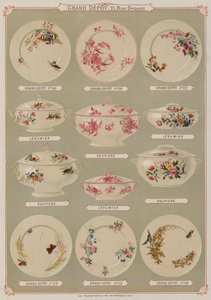 Página del catálogo del Grand Depot de Porcelaines, Faiences et Verreries de French School