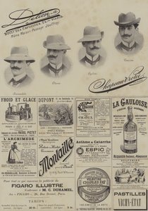 Página de anuncios de Le Figaro Illustre, diciembre de 1897 (litografía) de French School