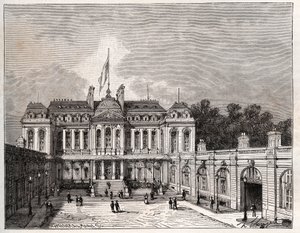 Palacio del Elíseo en París - grabado en 