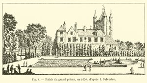 Palacio del gran prior, en 1650; según I. Sylvestre