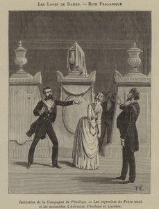 Ritual palladiano en una logia femenina (grabado) de French School
