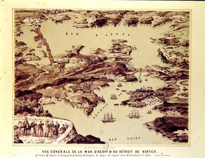 Vista panorámica del Mar de Azov y el Estrecho de Kertch