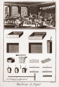 Marmoleado de papel - La Gran Enciclopedia, o Diccionario Razonado de las Ciencias, Artes y Oficios (Enciclopedia o Diccionario de las Ciencias, Artes y Profesiones) por Denis Diderot (1713-1784) y Jean d