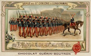Desfile de cadetes de la Escuela Militar de Saint-Cyr en Longchamps, Francia de French School