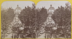 París, Jardín Público de Artes y Oficios, vista estereoscópica, c.1860 de French School