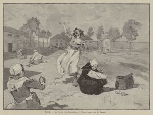 París, Les folles a la Salpetriere (grabado)
