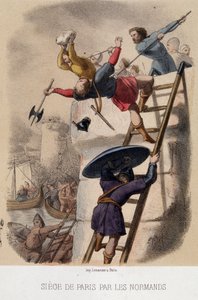 Asedio de París por los normandos (885) de French School