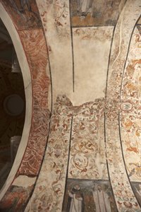 Iglesia parroquial (Església de la Mare de Déu de Solers). Interior. La nave, los techos. Pinturas murales. Siglo XVI (?)