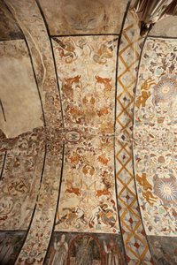 Iglesia parroquial (Església de la Mare de Déu de Solers). Interior. La nave, los techos. Pinturas murales. Siglo XVI (?)