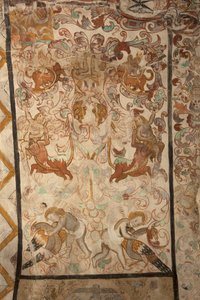 Iglesia parroquial (Església de la Mare de Déu de Solers). Interior. Las naves. Pinturas murales. (detalle) Siglo XVI (?)