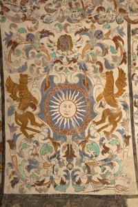 Iglesia parroquial (Església de la Mare de Déu de Solers). Interior. Las naves. Pinturas murales. Detalle. Siglo XVI.