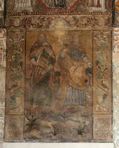 Iglesia parroquial (Església de la Mare de Déu de Solers). Interior. Las naves. Pinturas murales. (detalle). Siglo XVI (?) de French School