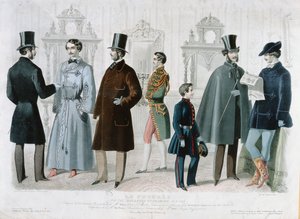 Placa de moda parisina para el Boletín de Moda, Nueva York, febrero 1858 de French School