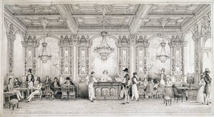 Café parisino de principios del siglo XIX. de French School