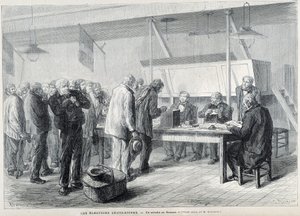 Elecciones parlamentarias: una mesa de votación en Beauce - en “Le Monde Illustré”, marzo de 1876 de French School