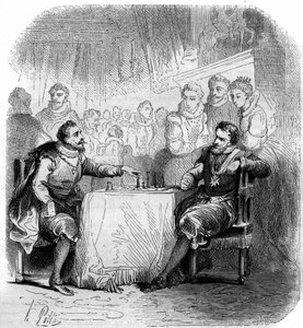 Partida de ajedrez entre Enrique IV de Francia (1553-1610) y el Duque de Vendome. de French School