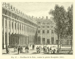 Pabellón de la Paz, contra la galería Beaujolais, 1815 de French School